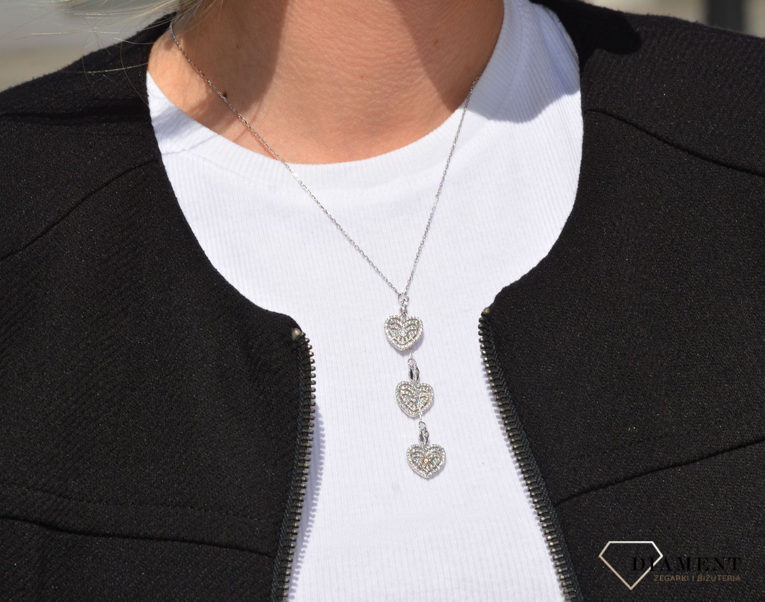 Naszyjnik srebrny serduszka z cyrkoniami Dall'Acqua N YB 285 285 (3).jpg